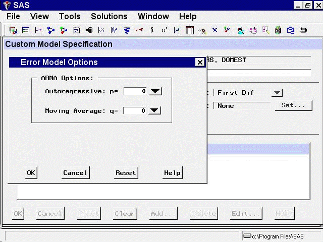 Error Model Options