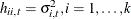 $h_{ii,t}=\sigma _{i,t}^2, i=1,\ldots , k$