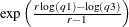 $\exp \left(\frac{r \log (q1) - \log (q3)}{r - 1}\right)$