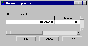 Balloon Payments Dialog Box