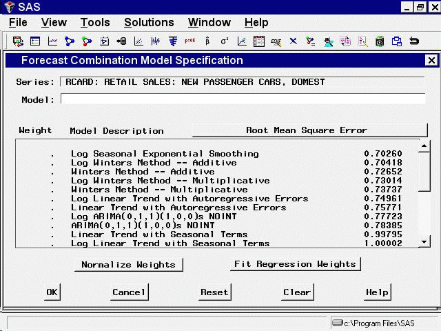 Forecast Combination Window