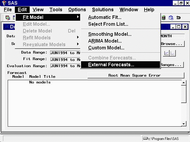 Adding a Model for an External Forecast Series