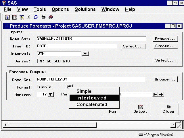 Forecast Data Set Options