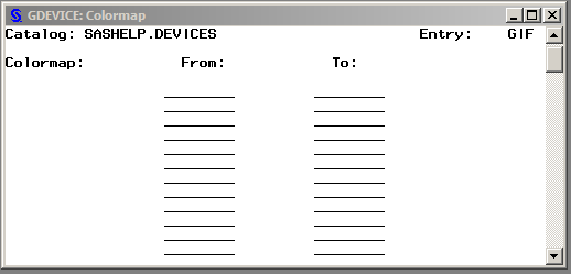 GDEVICE Colormap Window