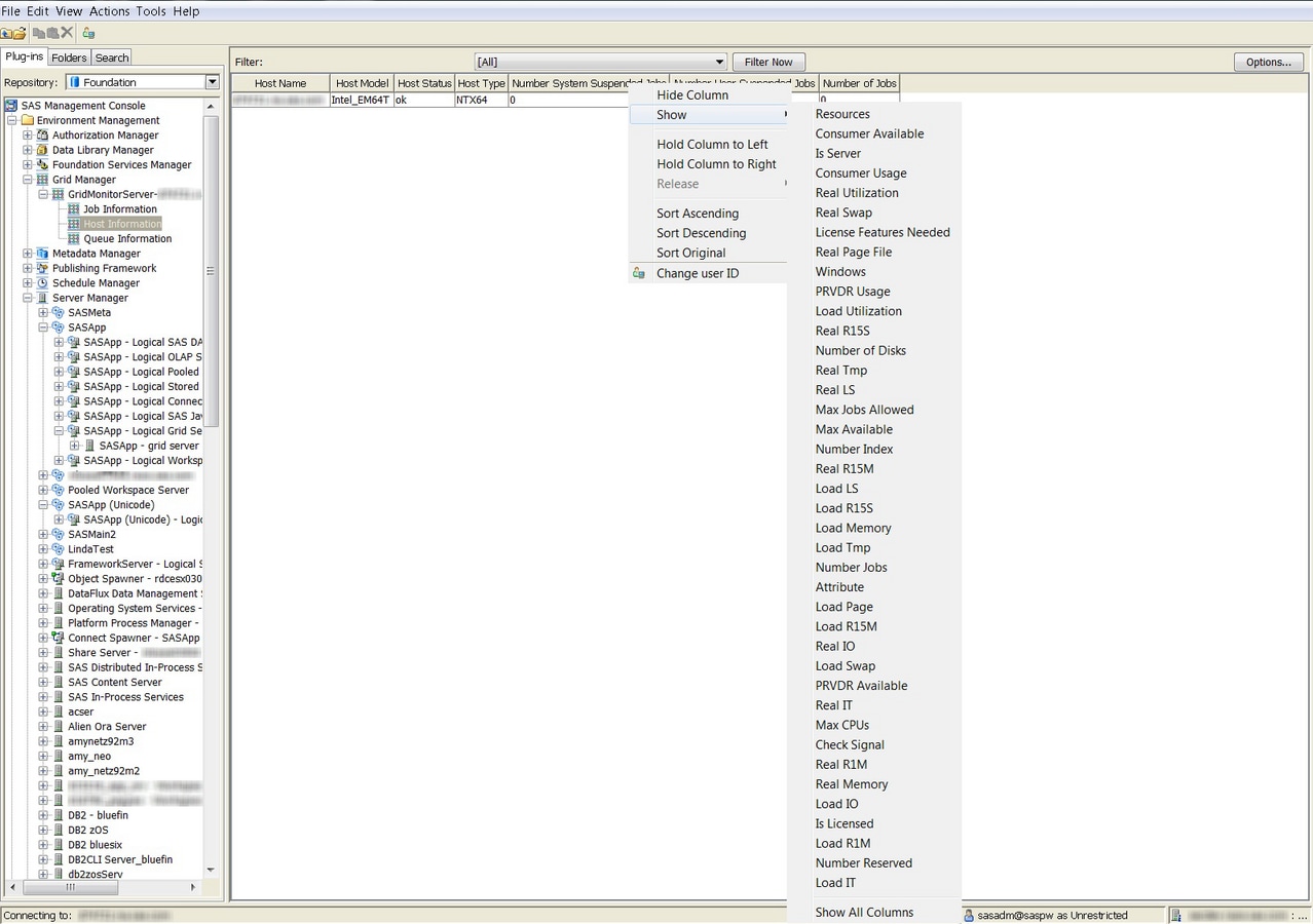 subsetting data in grid manager