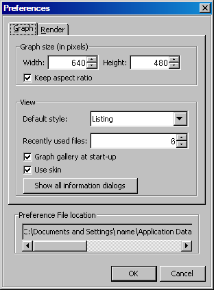 Preferences dialog box