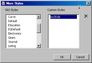 More Styles dialog box