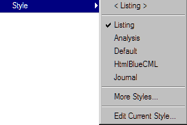 Style menu option