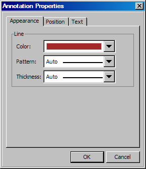 Annotation Properties, Appearance tab