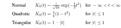 kernel weight functions