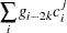 $\displaystyle  \sum _ i g_{i-2k} c^ j_ i  $