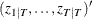 $(z_{1|T}, \ldots , z_{T|T})^{\prime }$