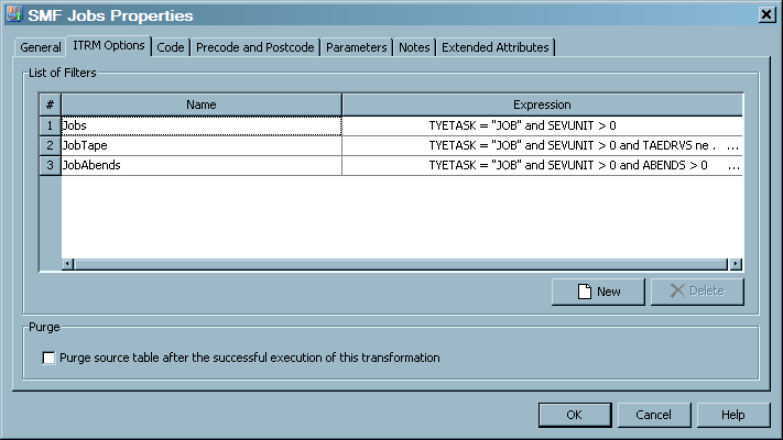 ITRM Options Tab