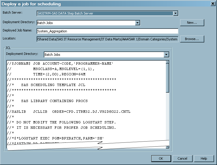 Deploying a z/OS Job for Scheduling