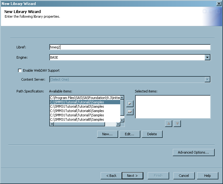 New Library Wizard Properties