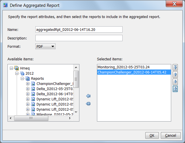 Define Aggregated Report Window