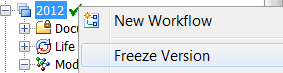 Freeze Version on Menu