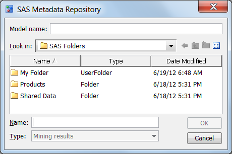 Import Model from SAS Metadata Repository