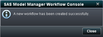 New Workflow Success Message