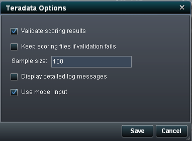 Database Options dialog box