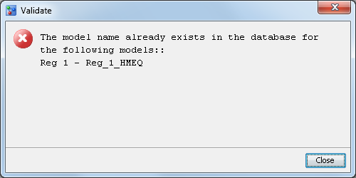 Publish Name Validation Error Message