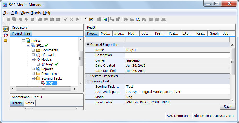 Scoring Task Tabbed View