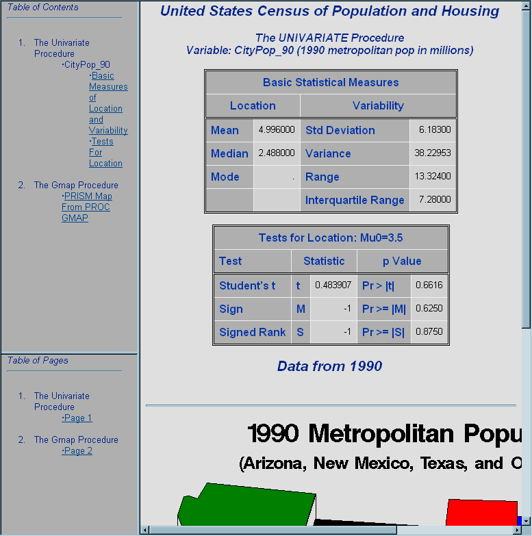 Browser View of HTML Frame File