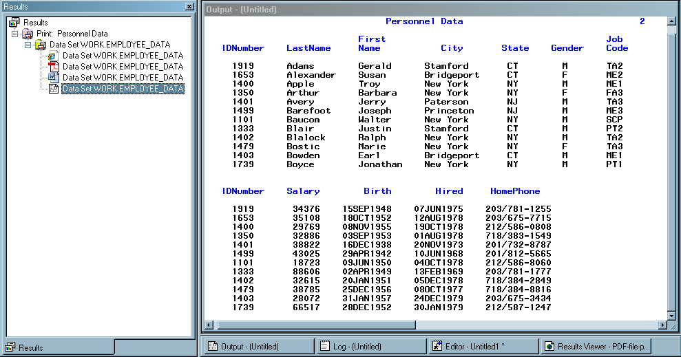 LISTING Output