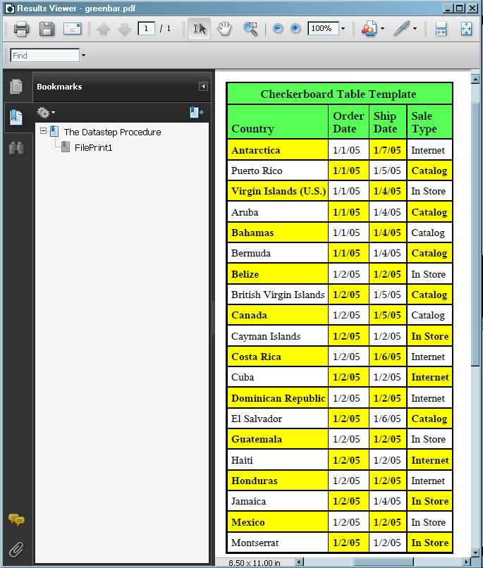 PDF Output (Viewed with Acrobat Reader 5.0)