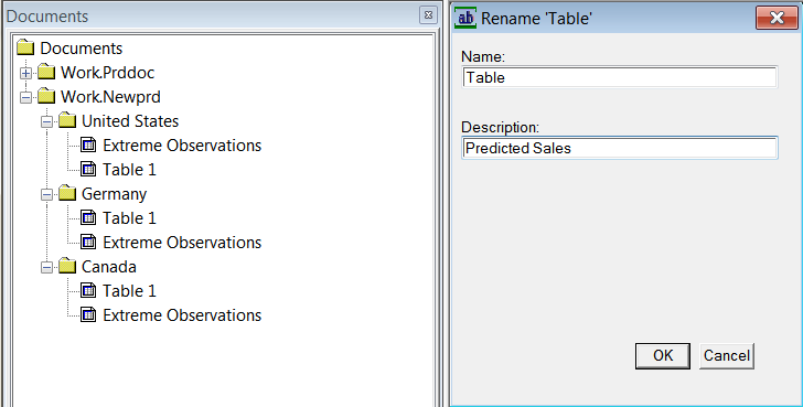 Renaming Output Objects