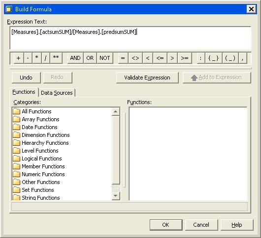 Build Formula Dialog Box