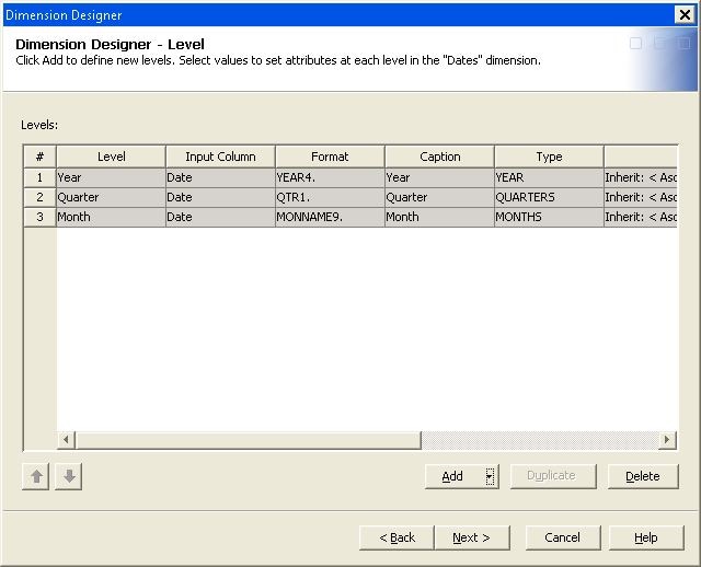 Define Properties for Levels