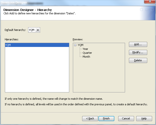 Dimension Designer – Hierarchy