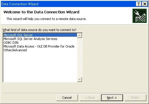 Data Connection Wizard