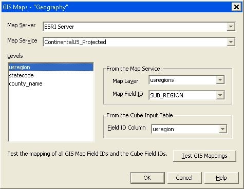 GIS Maps Dialog Box