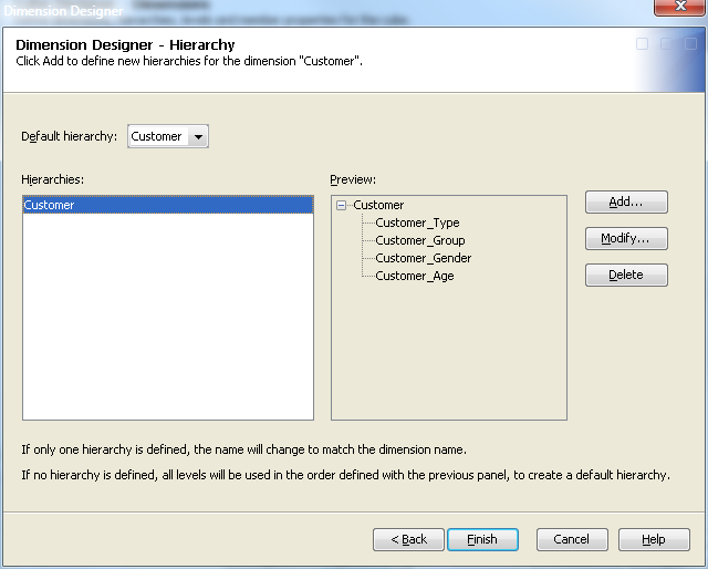 Dimension Designer – Hierarchy