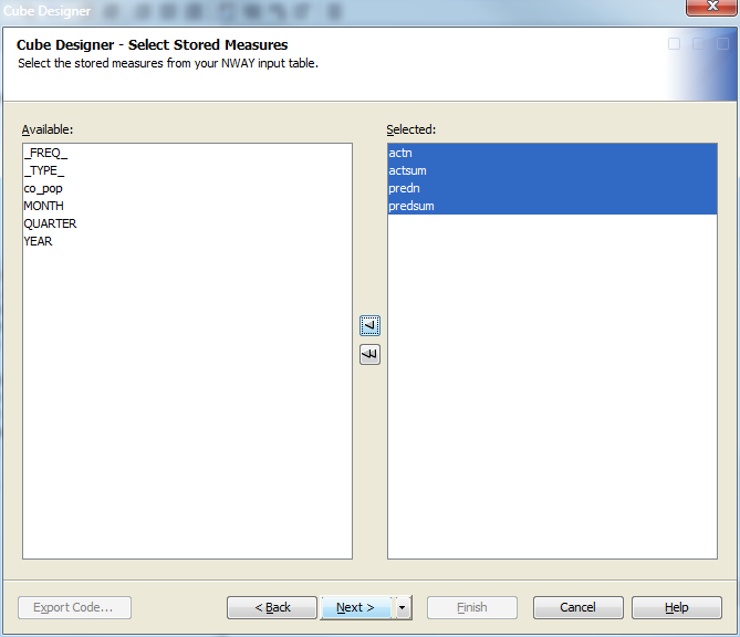 Cube Designer – Select Stored Measure