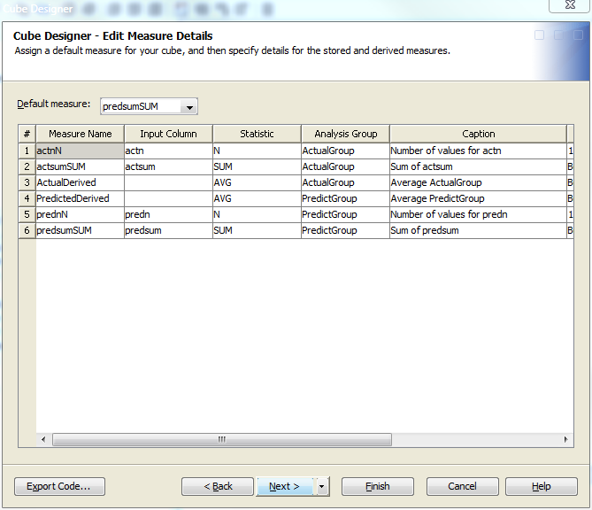 Cube Designer – Edit Measure Details