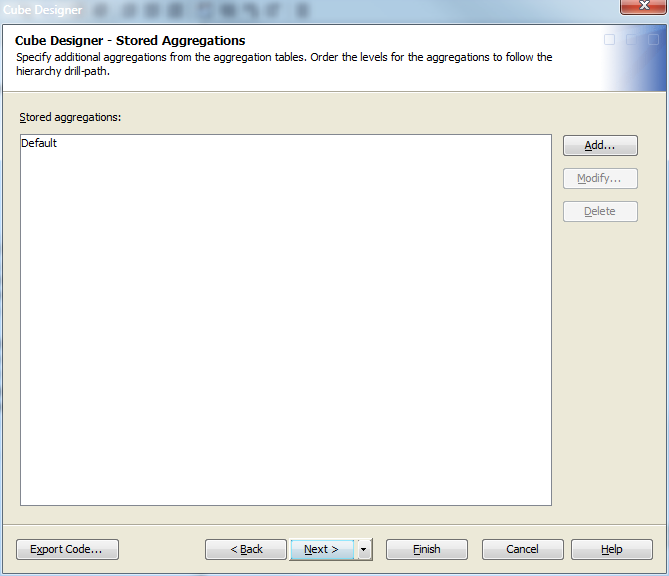 Cube Designer – Stored Aggregations