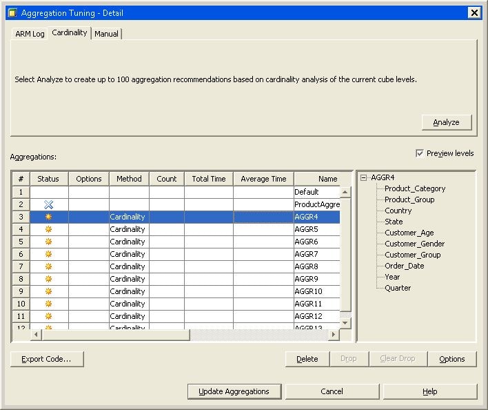 Aggregation Tuning – Delete Button