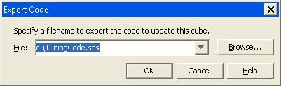 Export Code Dialog Box