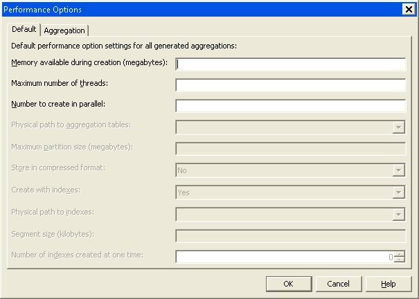 Performance Options Dialog Box