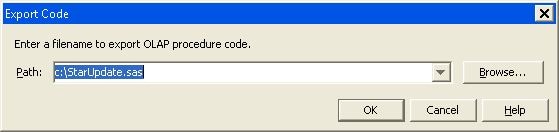 Export Code Dialog Box