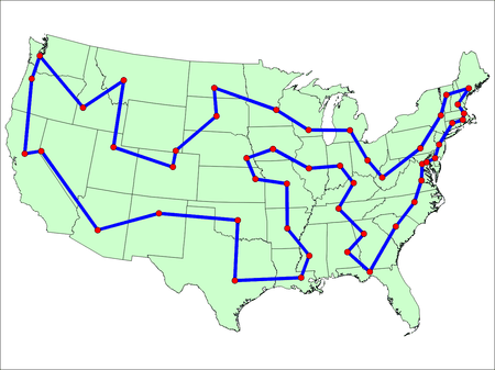 Optimal Traveling Salesman Tour through US Capital Cities