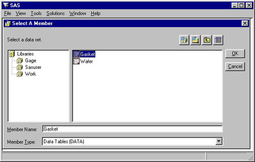  Selecting a SAS Data Set 