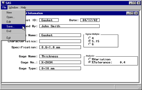  Choosing Save from the File Menu 