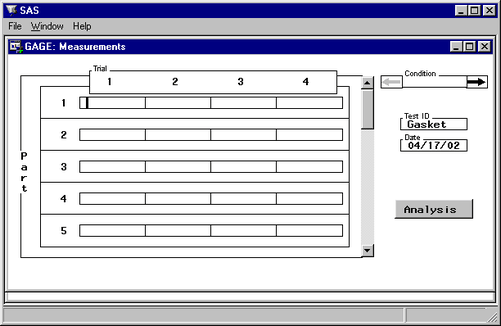  Measurements (Data Entry) Window 