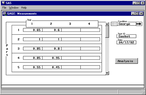  Measurements for Operator George 