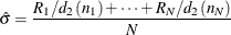 \[ \hat{\sigma } = \frac{R_{1}/d_{2}(n_{1})+ \cdots + R_{N}/d_{2}(n_{N})}{N} \]