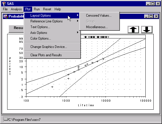 Probability Plot Window